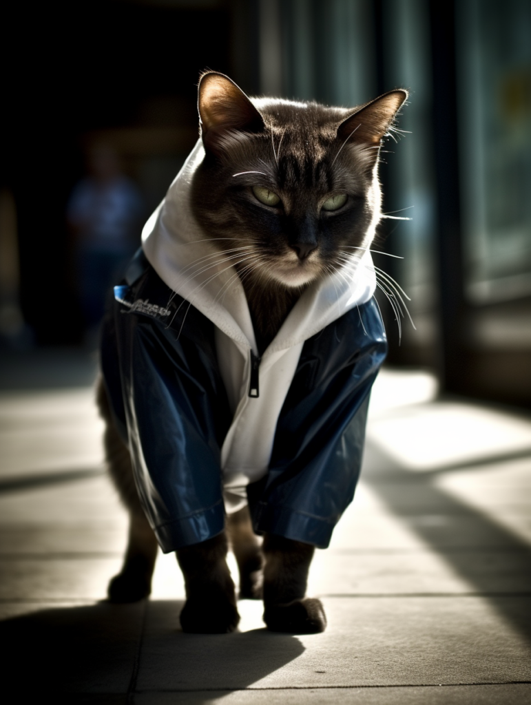 bakayaro8234 Cat. Ninja. Coat. Catwalk. Walking on two feet. He dec2c605 037a 434d 8432 b9ed0da245ea