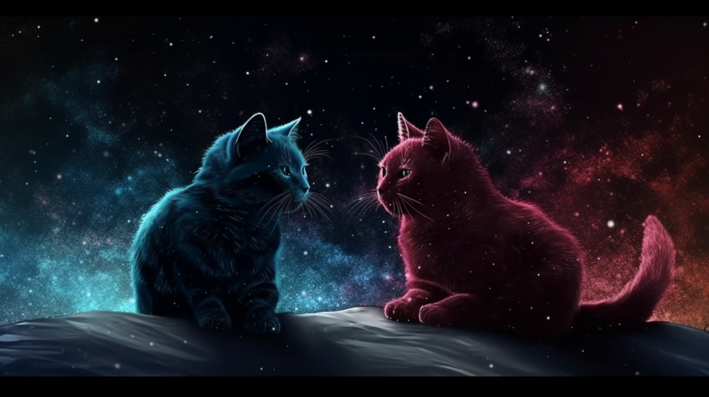 bakayaro8234 Cats travel through a surreal dark background with 69a5277b a1df 4f25 869c e8243106c78d