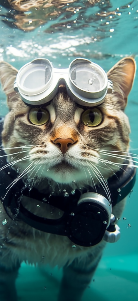 bakayaro8234 In the sea the cat wears an oxygen mask and an oxy 2829fa3e c36e 45c1 9ce9 6faebbb14353