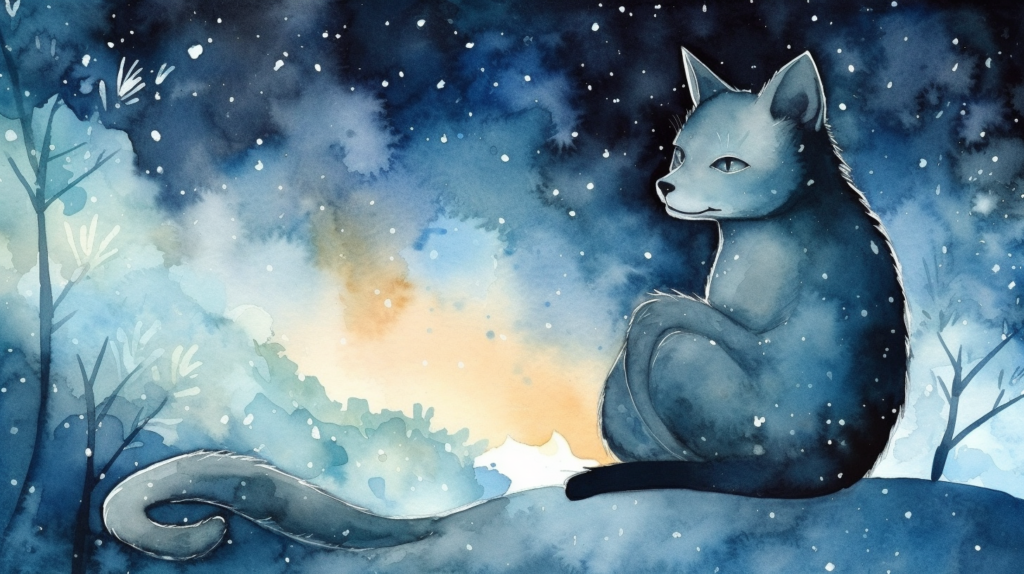 bakayaro8234 Under the starlight a cat lies quietly in the arms 776ace9d 540b 4a59 82e2 bee4301e81de 1