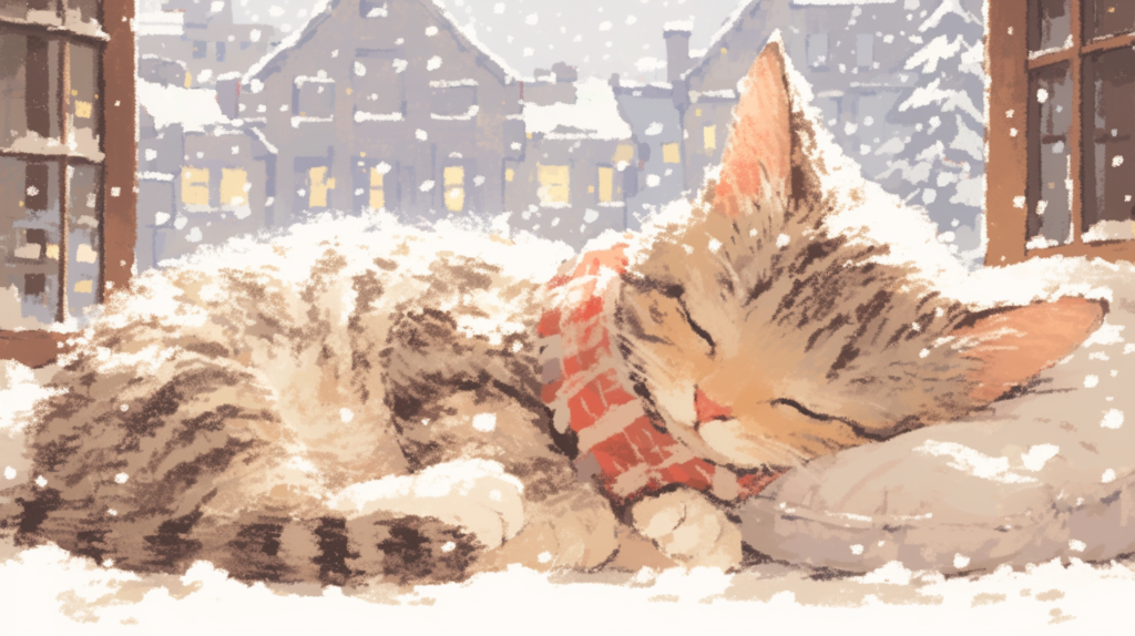 bakayaro8234 Cat sleeping snowing 5b46b14e 7e43 41a5 9da9 5359d969edf9 1