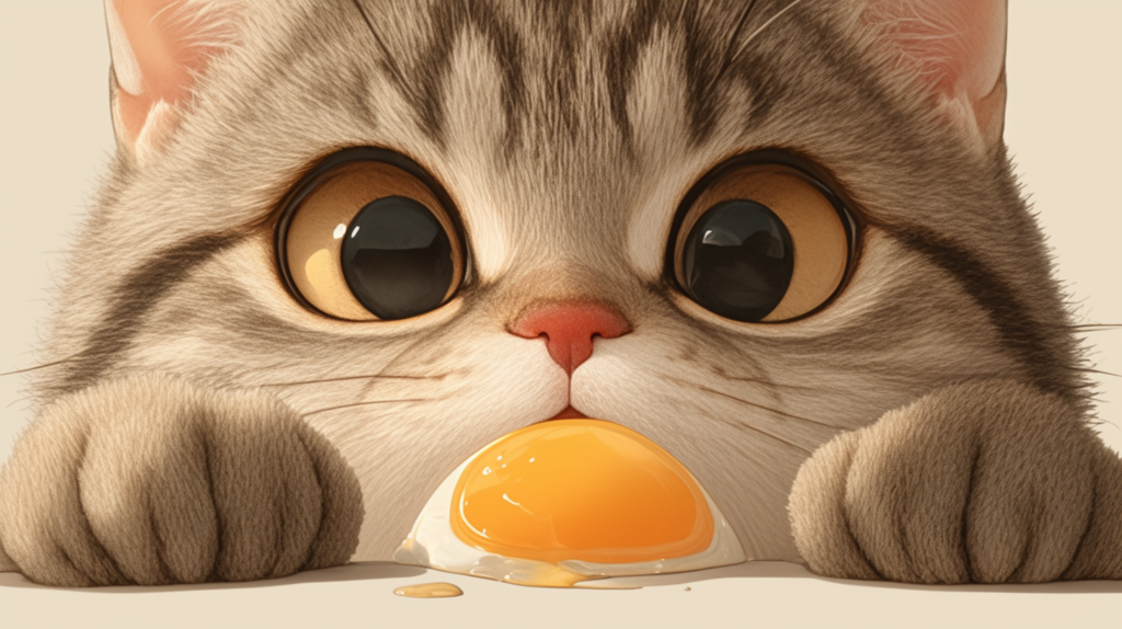 bakayaro8234 A cat looks at a boiled egg curiously c44c5f7f f6db 4918 9b19 1e10b14ed5fb